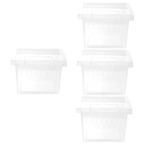 Toddmomy 4Er-Box Aufzuchtbox für Insekten Reptilien inkubator Reptilien Brutkasten Reptilienfutterbox Amphibienkäfig Chamäleonkäfig Heimtierbedarf Reptilienterrarium Plastik Transparent von Toddmomy