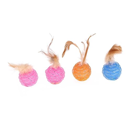 Toddmomy 4Pcs Kratzen Kätzchen Haustierbugel Katze Feder Ball von Toddmomy