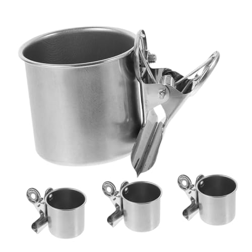 Toddmomy 4er Set Futter Und Wassernäpfe Aus Edelstahl Für Kleine Vögel Futterstation Für Wellensittiche Und Nymphensittiche Mit Klemme Für Vogelkäfige von Toddmomy