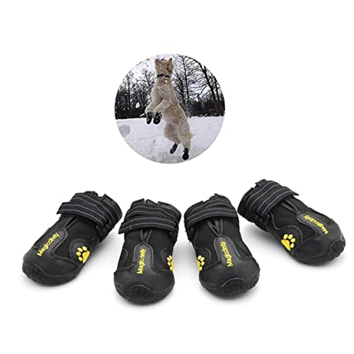 Toddmomy 4er Set Winter Hundeschuhe Für Hunde wasserdichte Anti Rutsch Schneestiefel Größe 3 Warm Und Schützend Für Kalte Tage von Toddmomy