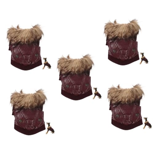 Toddmomy 5st Warme Hundejacke Chihuahua-Kleidung Dekorationszubehör Für Haustiere Cosplay-Outfits Mäntel Für Chihuahuas Welpenmantel Jacke Zum Kleid Rot Plüsch Wasserdicht Winterkleidung von Toddmomy