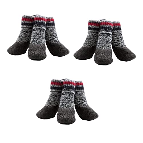 Toddmomy 6 Paare Haustiersocken Haustier Hund Baumwollsocken Hund warme socken sockenschuhe wasserdichte Socken rutschfeste Hundesocken Haustier Hund Socken warm halten Haustierschuhe von Toddmomy