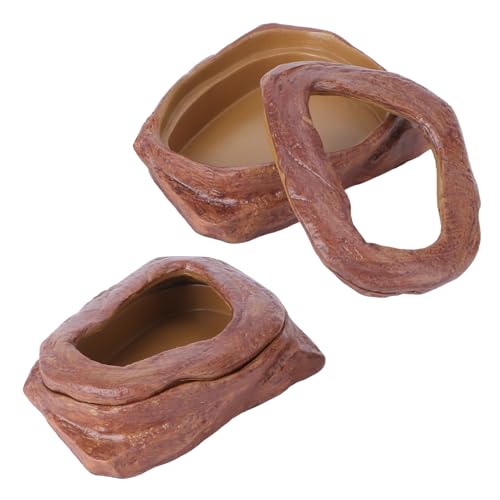 Toddmomy 6 STK kletternder Tierfutternapf Heimtierbedarf Zuchtkäfig Schildkrötenfutter pet Feeder die Libelle schleichtiere Futternapf für Eidechsen Schüssel Essen Harz Brown von Toddmomy