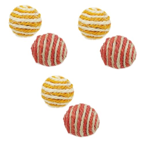 Toddmomy 6 STK Katzenspielzeug Interactive cat Toy kratzspielzeug katzrnzubehör katzenkugel Katzeninteraktion Sisalkugel Katzenball Aktivitätsspielzeug für Katzen Sisalball Kätzchen Teaser von Toddmomy