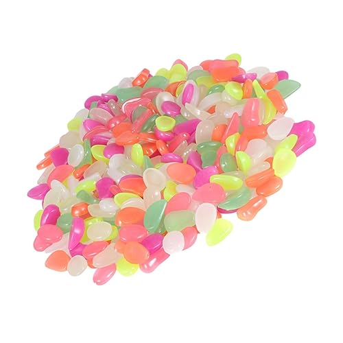 Toddmomy 600 Stück leuchtender Stein leuchtende kieselsteine Aquarium kies Dekorative Kieselsteine dekokiesel Tank groß Bodenstein für Fischbecken Leuchtkies für Aquarien Plastik Colorful von Toddmomy