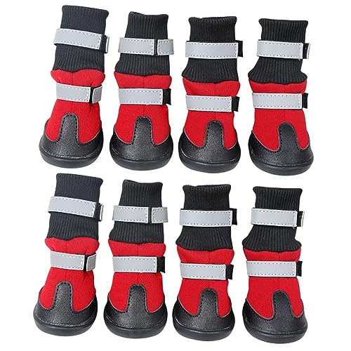 Toddmomy 8 STK Schneestiefel für Haustiere Pfotenschutz für Haustiere Haustierschuhe hundeschuhe pfotenschutz für Hunde Hundestiefel Haustier warme Schuhe Langer Lauf Welpenschuhe Vlies von Toddmomy