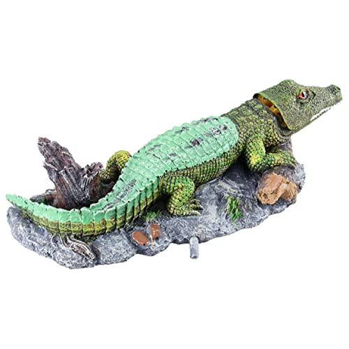 Toddmomy Aquarium-Alligator-Ornament Krokodil-Statue Aquarium Sprudelndes Dekor Blasendekor Dekoration Für Aquarien Zu Hause Aquarienkrokodil Schmücken Aquariumdekorationen Harz von Toddmomy