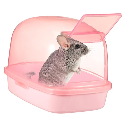 Toddmomy Badezimmer zum Trocknen von Hamstern Versteck Liner Sandkasten Plane Hamster klo Hamster sandbad kleine Badewanne meerschweinchen vertiefen Toilette Hamsterbad Plastik Rosa von Toddmomy