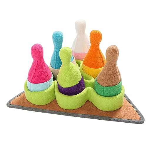 Toddmomy Bowlingkugel-schnüffelmatte Spielzeughund Schnüffelpad Interaktives Hundepuzzle Lustige Hundespielzeuge Futterautomat Für Haustiere Quietscher Plüsch Welpe Polarfleece Colorful von Toddmomy