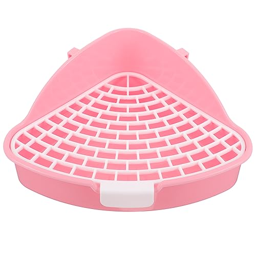 Toddmomy Bunny Clean-ausrüstung Trainer-Winkel-ecktöpfchen Futternäpfe, Käfig Kaninchentoilette Tiere Töpfchen-Trainer-Ecke Kaninchen-töpfchentrainer Haustier Bausatz Rosa Plastik von Toddmomy