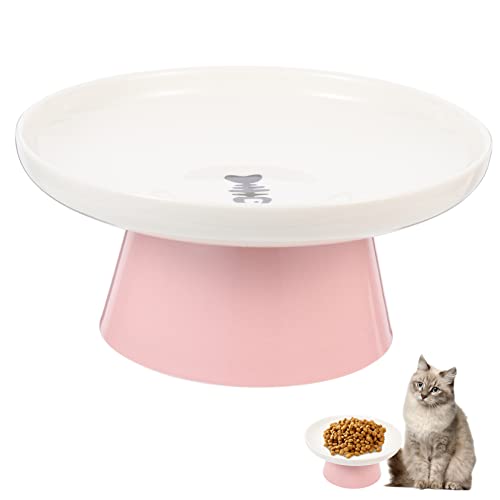 Toddmomy Erhöhter Katzenfutternapf Mit Nackenstütze Keramische Katzenschüssel Im Fischgräten Design Ideal Für Katzen Und Kätzchen Elegantes Katzenzubehör Für Futter Und Wasser von Toddmomy