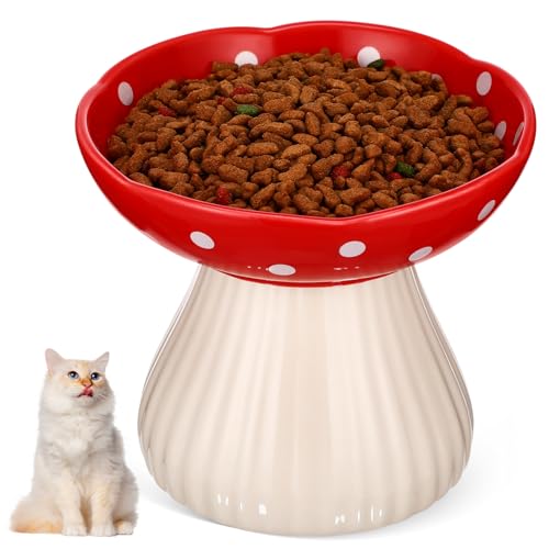 Toddmomy Katzen Napf Erhöhter Katzenfutternapf Aus Whisker Friendly Fressnapf Für Katzen Roter Pilz Design Ideal Für Komfortables Fressen Pet Food Holder Katzennapf Für Haustiere Fressnäpfe Für Katzen von Toddmomy