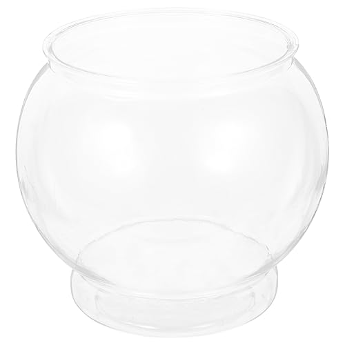 Toddmomy Goldfischglas Aquarien rund klein Aquarium Luftpumpe Aquarium-Desktop Fisch Lampe hohzeitdeko wohnraumdeko Fischglashalter Rundes Aquarium aus Kunststoff das Haustier Transparent von Toddmomy