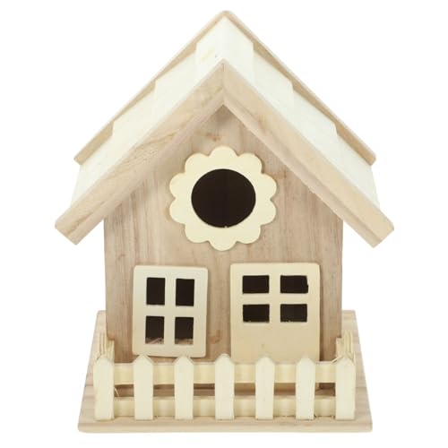 Toddmomy Haus Vogelnest Unlackiertes Holz Vogelhaus Kits Unlackierte Vogelhäuser Holz Vogelhaus Vogelhäuser für Draußen Zartes Vogelhaus Unlackiert Vogelhüttenbaum Desktop Holzdekoration von Toddmomy