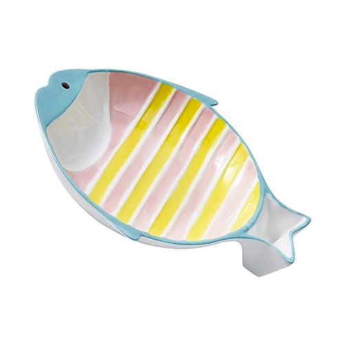 Toddmomy Haushaltskatzenschüssel aus Keramik Multifunktionale Wasserschale im Fischdesign für Katzen rutschfeste Fressnäpfe für Nassfutter zu Reinigen Toddmomy Haushaltskatzenschüssel aus Keramik Multifunktionale Wasserschale im Fischdesign für Katzen rutschfeste Fressnäpfe für Nassfutter zu Reinigen von Toddmomy