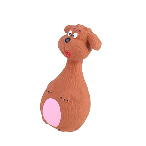 Toddmomy Haustier Beiß Hund Quietscher Plüschtier Hundezahnbürstenspielzeug Hund zahnbürste Haustierspielzeug Latexspielzeug Cartoon-Kauspielzeug Soundspielzeug für Hunde Brown von Toddmomy