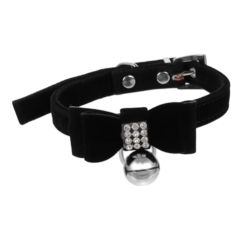 Toddmomy Haustierhalsband Kette züchten handhaben Träger Zwinger Funky tierkostüme pet Supplies Tierbedarf Katzen Glockenhalsband für Katzen Katze hundehalsband Samtstoff Black von Toddmomy