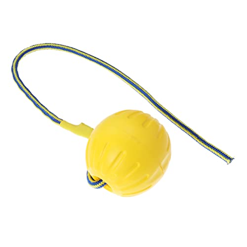 Toddmomy Hohler Eva-Ball für Hunde interaktives Dog Toy Haustier-Trainingsball, Zerrball- Seil für Hundespielzeug Kauer Hohler Eva-Ball am Seil Hundeball mit Seil Yellow von Toddmomy