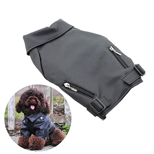 Toddmomy Hund wintermantel Welpenträger Hundewetter Autositzbezug für Hunde Hundegeschirr für kleine Rassen hundemantel Dog Raincoat Haustierbekleidung Welpenjacke mit Reißverschluss Black von Toddmomy