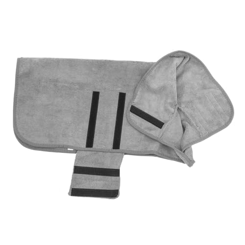 Toddmomy Hundebadetuch Hunde fön Hunde föhne Dog Coat Dog Towel hundepflege Hund Badetuch Bademantel für Hund Badebekleidung für Hunde Trockenmantel für Hunde Hunderobe Reine Baumwolle Grey von Toddmomy