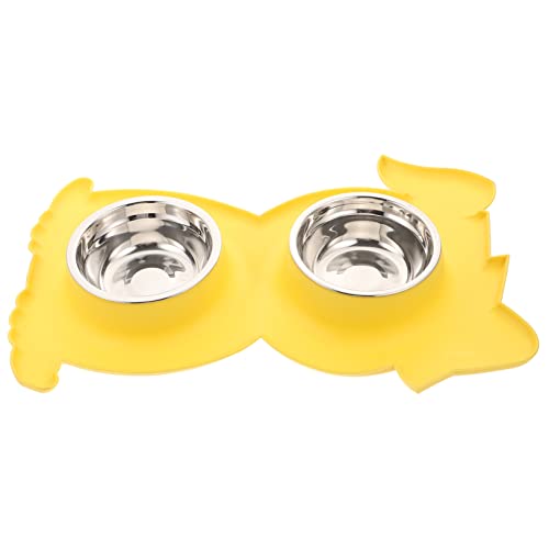 Toddmomy Hundenapf edelstahlschüsseln edelstahlnapf Hundehaufen futtercontainer pet Bowl -Löffel Heften Slot Twist Plus Welpe katzennäpfe Haustiernapf Futternapf für Katzen pp Yellow von Toddmomy