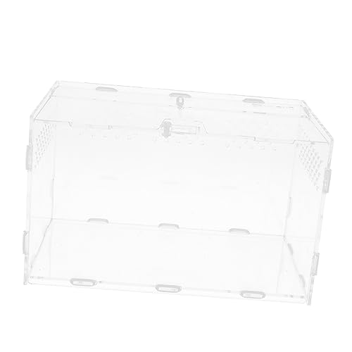 Toddmomy Kasten Terrarium Für Reptilien Frettchen Aquariumlicht Im Freien Gecko Transportbehälter Für Schildkröten Fütterungszubehör Sprungspinnengehege Käfig Fisch Acryl Transparent von Toddmomy