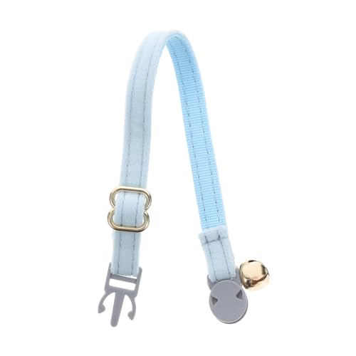 Toddmomy Katzenhalsband Individuelles Namensschildhalsband Graviertes Haustierhalsband Haustier-Halsband Mit Gravur Halsband Mit Gravierter Metallschnalle Stoff Sky-Blue von Toddmomy