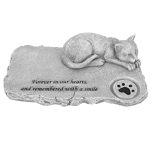 Toddmomy Katzenschmuck katzenfigur grabstein für Katzen Katzen-Dekoration katzenzubehöhr gartenzubehör Katze-Garten-Statue Castor Circular Beine Gedächtnisversorgung Katzenzubehör Harz Grey von Toddmomy