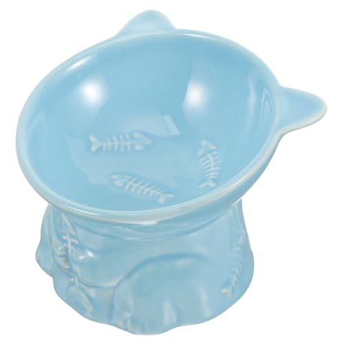 Toddmomy Keramiknapf für Haustiere pet Water Bowl pet Bowl katzennapf personalisiert katzennäpfe Erhöhte, geneigte Futternäpfe für Katzen Katzennapf erhöht gekippt Sky-Blue von Toddmomy