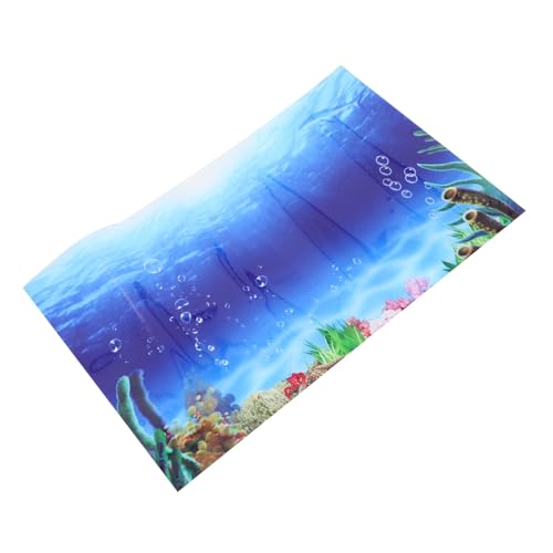 Toddmomy Kleiner Aquarium Hintergrund Blauer Nagelaufkleber Aquarium PVC Aquarium Dekor von Toddmomy