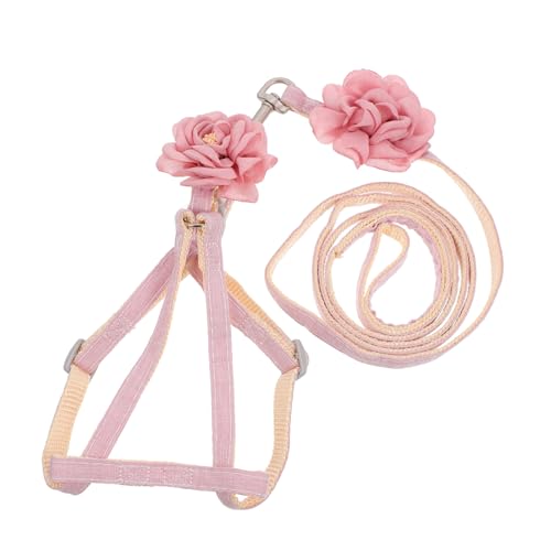 Toddmomy Leinen cat leash katzen leine Katzenleine katzenhalsband cat harnesses Kaninchenleine Kaninchen-Gehgeschirr Hundeleine Outdoor-Gehgeschirr Traktionsgurt für Haustiere Stoff Rosa von Toddmomy