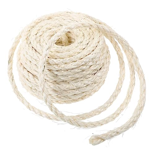 Toddmomy Ersatz Sisal Seil Für Katzen Kratzbaum 6mm x 10m Natürliche Hanfseil Zum Kratzen Schneidbares Katzenkratzseil Für Kratzsäulen Und Kratzbretter von Toddmomy