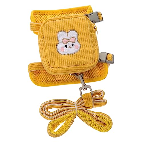 Toddmomy Rucksack Für Haustiere Hundeleine Rucksackleine Ärmellose Hemden Für Haustiere Hunde-Outfit-Weste Hund Schnur Leine Hunderucksack Heimtierrucksack Welpen Rucksack Polyester Yellow von Toddmomy