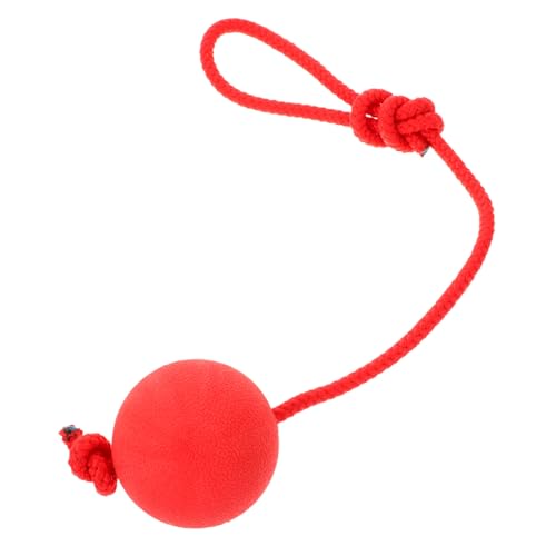 Toddmomy Seil Gummiball Dog chew Toy hundekauspielzeuge Dog Toy Seilbälle für Hunde Hundespielzeug mit Seil und Ball Trainingsbedarf für Haustiere bissfestes elastisches Ballspielzeug rot von Toddmomy