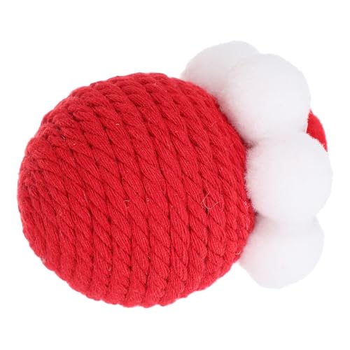 Toddmomy Sisal Ball Katzen Katzenspielzeug mit Geräusch für Katzen Katze kratzt Katze Hanging Toy rollendes Katzenspielzeug Interaktiver Katzenball Baumwollseil rot von Toddmomy