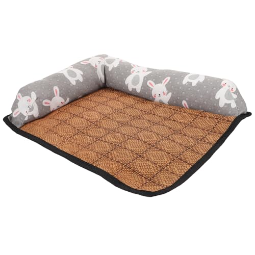 Toddmomy Sommermatte kühlendes Haustierbett sommerliches hundekissen Kühlbox Matte Hündchen Sommer Hund kühlpads kühlkissen kühlmatte Hund Sommer pad Sommerschlafbett für Hunde Rattan Grey von Toddmomy