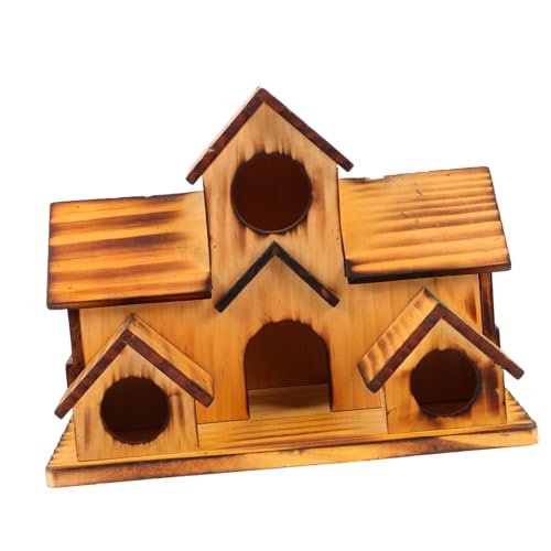 Toddmomy Vogelhaus Aus Holz Futterstation Für Wildvögel Wetterfestes Vogelhäuschen Mit Ständer Ideal Für Garten Und Balkon Inklusive Meißenknödelhalter Und Vogeltränke von Toddmomy