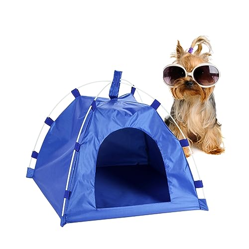 Toddmomy Wasserdichter Oxford Stoff Haustier Zelt Für Hunde Und Katzen Abnehmbarer Faserstab Faltbare Schlafmatte Für Welpen Und Kätzchen Outdoor Reisebedarf 40x40x35cm von Toddmomy