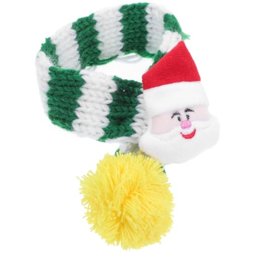 Toddmomy Weihnachts-Haustier-Strickschal Winter-Haustierschal Weihnachts-Katzenschal mit Pompon für Weihnachts-Hundeschal Gelbgrün von Toddmomy