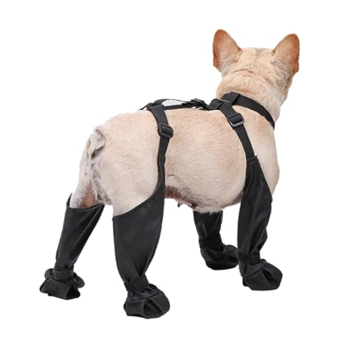 Hundestiefel, Wasserdichte Hundestiefel, Rutschfeste verstellbare Schutzstiefel mit festen Riemen, Hundeschuhe Pfotenschutz, Atmungsaktive Hundesocken Anti Rutsch Für Kleine Mittel Große Hunde (L) von Toerjii