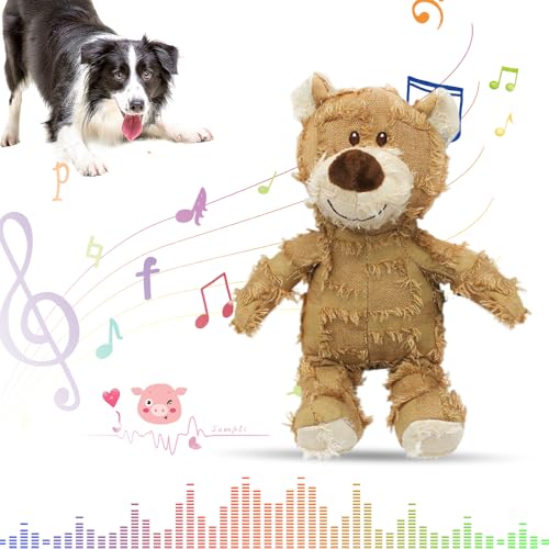 Toerjii Indestructible Robust Bear, Hundespielzeug,Plüschtiere für Hunde,Süßes quietschendes Hundespielzeug, Hundespielzeug für Große und Kleine Hunde (Braun,L) von Toerjii