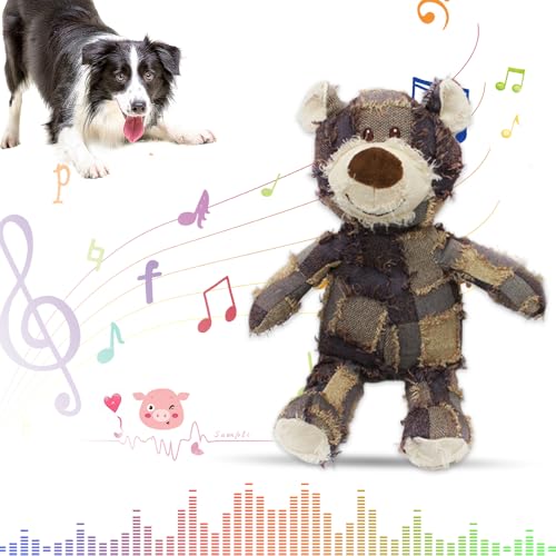 Toerjii Indestructible Robust Bear, Hundespielzeug,Plüschtiere für Hunde,Süßes quietschendes Hundespielzeug, Hundespielzeug für Große und Kleine Hunde (Lila,L) von Toerjii