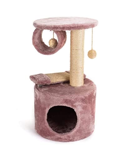 Kratzbaum Katzenbaum Katzen Kratzbaum Haustierbedarf Katzennest Doppellagiges Katzenklettergerüst Katzenkratzbrett Kratzbaum Kratzbäume Katzenkratzbaum Kletterbaum ( Color : Pink , Size : 31*31*54cm ) von Tograt