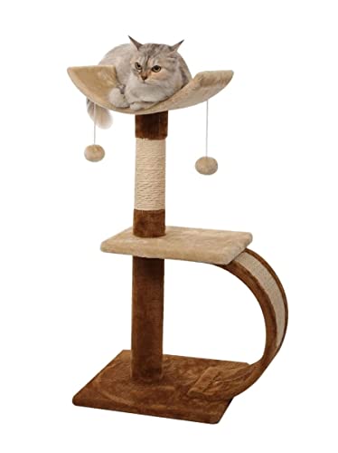 Kratzbaum Katzenbaum Katzen Kratzbaum Interaktiver Kratzbaum Aus Holz, Katzenstreu, Integriertes Klettergerüst for Katzen, Baumhaus, Katzenkratzer, Heimtierbedarf Kratzbäume Katzenkratzbaum Kletterbau von Tograt