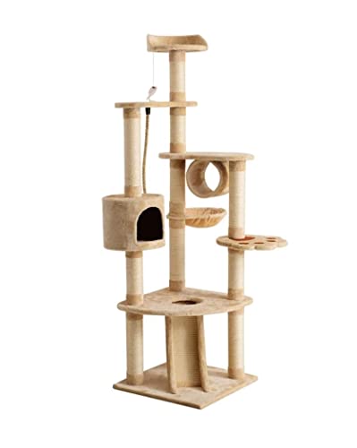 Tograt Kratzbaum Katzenbaum Katzen Kratzbaum Kratzbaum for Katzen, Mehrstöckiger Kratzbaum, Katzenturm Mit Baumelnden Mäusen, Spielzeug, Leitern, Kratzbäumen Kratzbäume Katzenkratzbaum Kletterbaum von Tograt