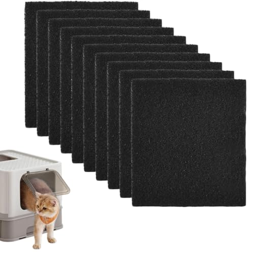 16 Stück Katzenstreu-Aktivkohlefilter-Baumwolle, Hochsaugfähiger Katzenklo Kohlefilter, Katzentoilette Aktivkohlefilter, Activated Carbon Cat Litter Filter, for Cat Litter Tray Odour Control von Tokaneit