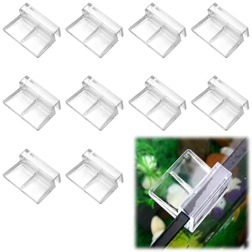 Tokaneit Glasabdeckungs Clips für Aquarien,Acryl Aquarium Glasabdeckung Halter,Universale Halterungen für Randlose Aquarien,Aquarium Abdeckung Halterung Unterstützung,Glasabdeckung Clip 6mm 10 Stück von Tokaneit