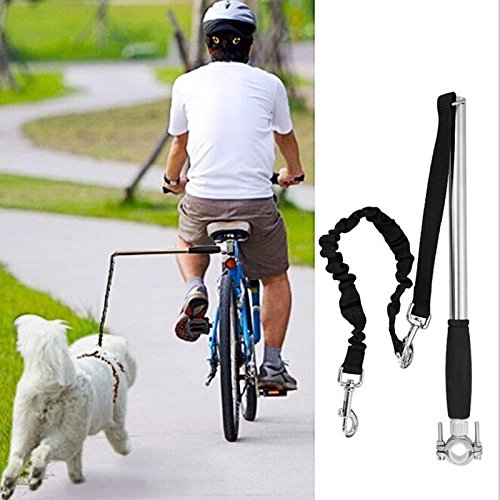 Tokenhigh Fahrrad Hund Gürtel Edelstahl Fahrrad Hunde Leine Pet Training Sport Führen Elastische Hundeleine,Hundetrainer für Fahrräder,sicheres Radfahren mit Ihrem Hund von Tokenhigh