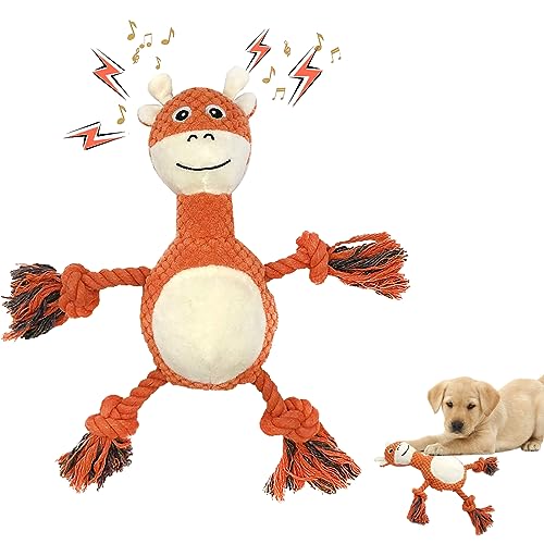 Tokenhigh Weiches Plüsch-Hundespielzeug, quietschendes Kauspielzeug für Hundetraining, Hundezahnenspielzeug für Langeweile, interaktives Welpenspielzeug für kleine, mittelgroße und große Hunde, von Tokenhigh