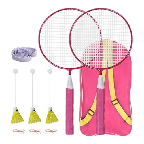 Indoor-Badminton-Set – Badminton-Trainingsset | Tragbares Badminton-Set, Badminton-Übungen zu Hause, langlebiger Rebound-Trainer für 2 Spieler, Schläger und Badminton-Zubehör mit Gummizug für zu Hause von Toliya